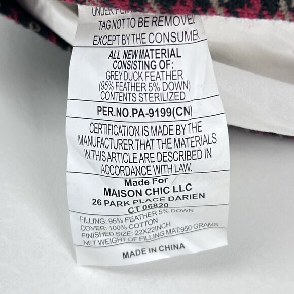 Loving Kindness Westie Winter Holiday Cover & Feather Pillow 19.5" Square - Picture 11 of 11